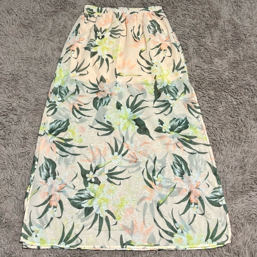 H&M Divided Women Floral Chiffon Maxi Skirt